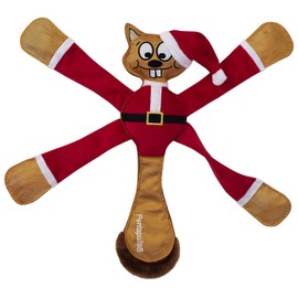 Doggles Pentapulls Holiday Squirrel Tug and Squeak Toy