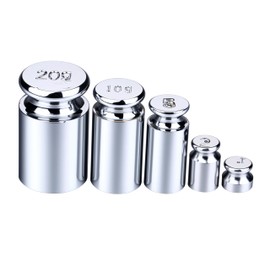 I-MART 5PCs Calibration Weights Set 1g 2g 5g 10g 20g Premium Steel Chrome Small Weights for Digital Scale Balance Jewelry Kitchen Craft Precision Scale Calibration Weight Set