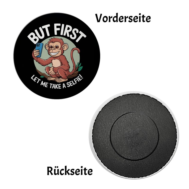 Let me take a selfie! magnet with smartphone monkey funny