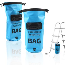 2Pcs Heavy Duty Pool Ladder Weights, 50lbs Sand Fillable Universal Bags Step Weights, 500D PVC Waterproof Pool Sand Bags Step Anchors for Above Ground Pools and Stair Entry Systems(50lbs)