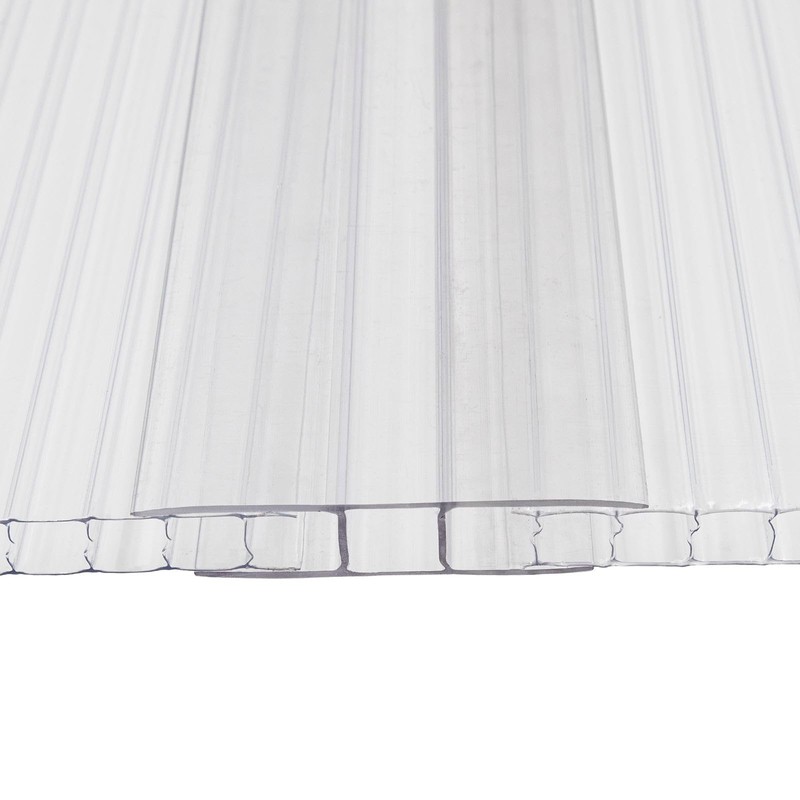 Clear H-Section Polycarbonate Sheet Joining Strip Muntin - 10mm, 1.9m