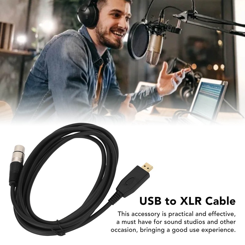 USB Microphone Cable USB to XLR Female Mic Link Converter