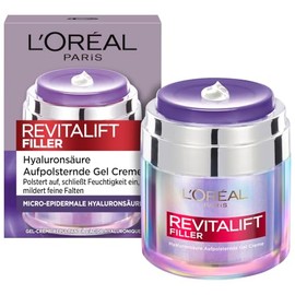 L'Oréal Paris Plumping Gel Cream for Women: Intensively Plumps Wrinkles with Hyaluronic Acid, Niacinamide, Glycerine and Ceramide, Revitalift Filler, 1 x 50 ml