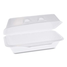 Pactiv Evergreen SmartLock Foam Hinged Lid Container, Medium, 8.75 x 4.5 x 3.13, White, 440/Carton
