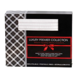 Elegant Comfort Luxurious Microfiber GIFT BOX 4-Piece Bedding Sheet Set, Breathable, Soft 1500 Premium Hotel Quality, Deep Pocket and Easy Fit, Twin/Twin XL, White