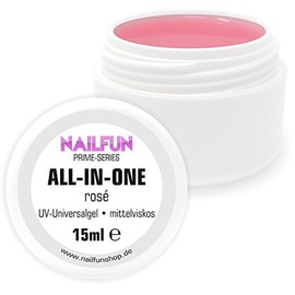 NAILFUN Prime Gel All in One ROSÃ [15ml] UV Universalgel mittelviskose - 3in1 Gel rose