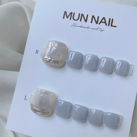 MunNail Silver Line Pedi Tip - No. 1 / MunNail 실버라인 패디팁 - 1호