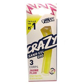 Fiiish Crazy Sand Eel 100 3 Lure Bodies - Fluo Yellow