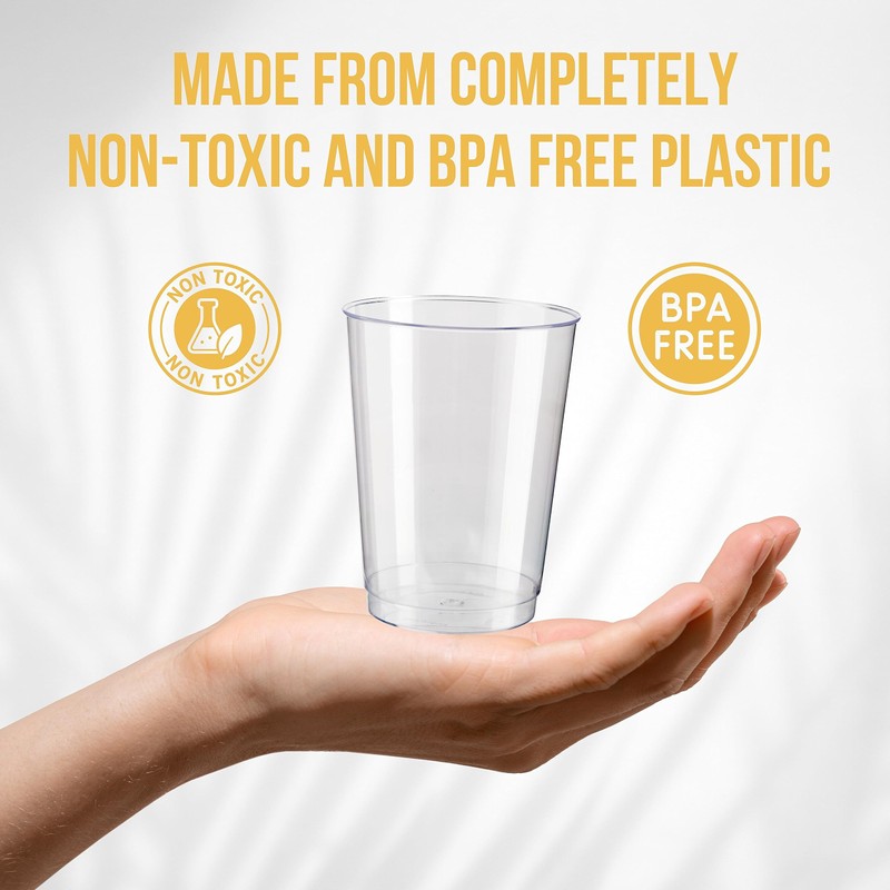 Homeshopa Clear Plastic Tumblers, 8oz Pack of 24 Reusable Unbreakable