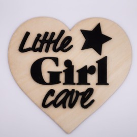 Little Girl Cave Wooden Wall Sign, Playroom Door Hanging, Nursery Bedroom Decor, Baby/Birthday/Wedding/Housewarming Gift