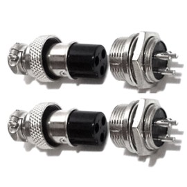 Cess Aviación Plug 3-Pins 16 mm Panel GX16 – 3 macho a hembra Socket Conector de metal – Pack de 2