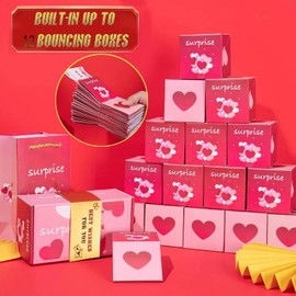 Ceeyoll Surprise Box Gift Box with 10 Folding Boxes, Creative Foldable Jumping Surprise Gift Box, Pop-Up Gift Box, for Weddings, Anniversaries, Christmas and More