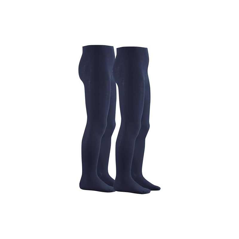 Playshoes Unisex Children's Thermal Warm Tights, navy double pack