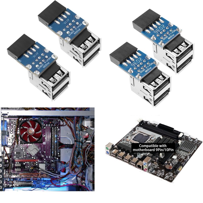 ECSiNG 4pcs 9 Pin / 10 Pin Motherboard Female Header