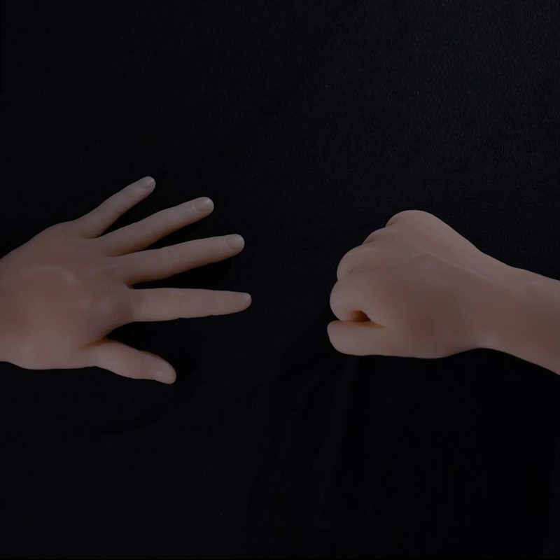 2x Nail Art Soft Practice Hands Flexible Silicone Prosthetic Hands