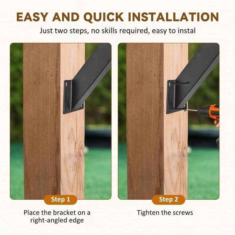 (4-PC) 45 Degree Angle Support Bracket，Pergola Kit Heavy Duty Connectors，Corner