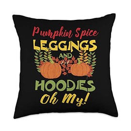 Happy Fall Autumn Lover October November Season Pumpkin Spice Warm Clothes Autumn Lover Thanksgiving Holiday Throw Pillow, 18x18, Multicolor
