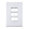 6-Port Keystone Wall Plate, White