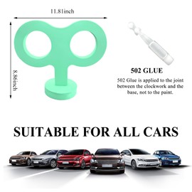 Gasedin Car Wind Up Key Sticker, Funny 3D Sticker Wind Up Rolling Key for Car Back and Roof Decoration, Cute Turn Key Clockwork Auto Exterior Sticker, Universal Car Accessories (Cyan)