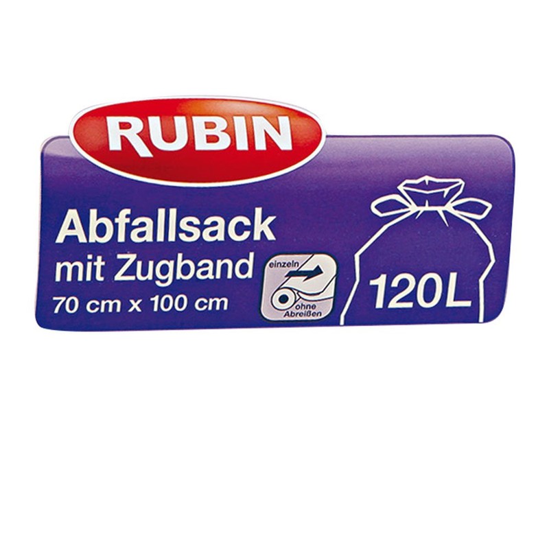 Drawstring Rubbish Bags - 120 Litres (30 Pieces) - For
