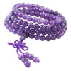 Shanxing 6mm Amethyst Crystal 108 Prayer Beads Mala Wrap Bracelet