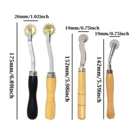 Honbay 4PCS Sewing Tracing Wheel Needle Point Tracing Wheel Sewing Tool Stitching Wheel Tool for Professional Stitch Marking Spacer Leathercraft