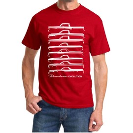 1957-79 Ford Ranchero Truck Evolution Classic Design Tshirt Large Redwhite