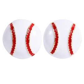 Mikovivi Baseball Earrings, 0.47in Exquisite Alloy Baseball Jewelry for Women Sports Earrings Jewelry Gift for Sport Lovers Players (without Rhinestones, Stud)