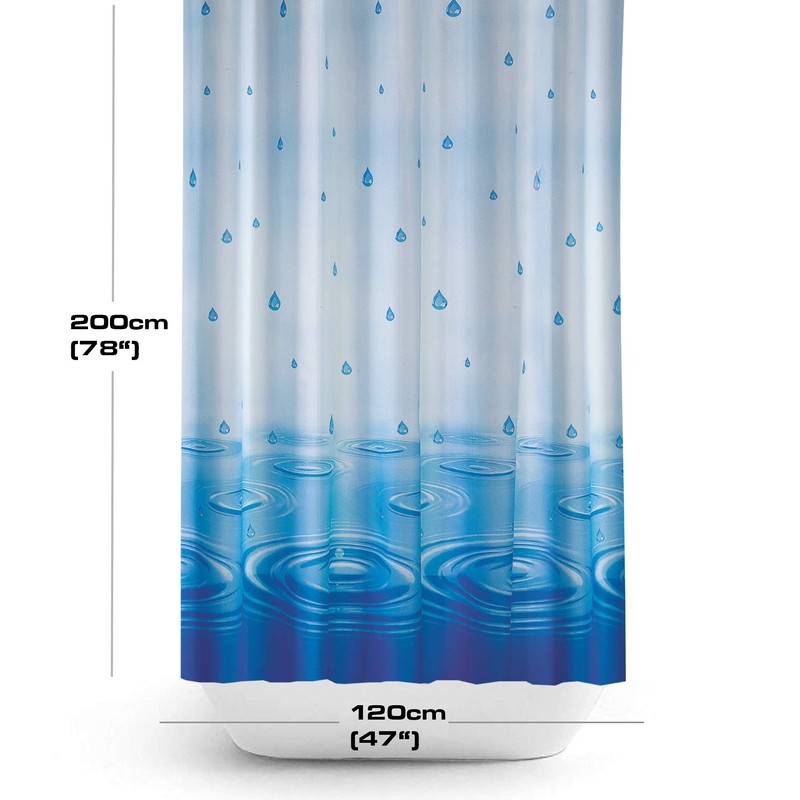beytug Antibacterial Fabric Shower Curtain, Narrow Width, Extra Long -