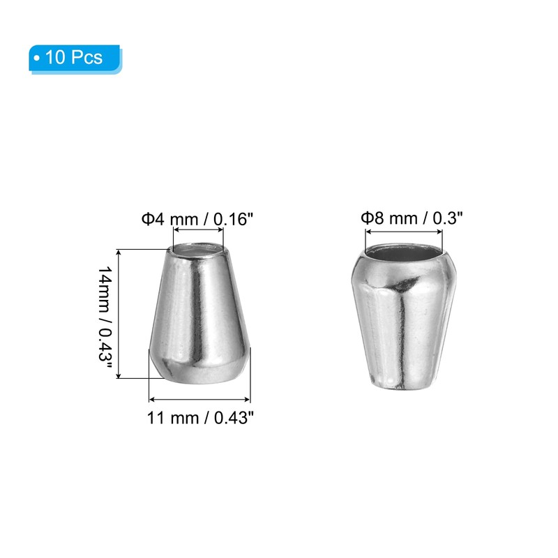 PATIKIL Metal Bell Stopper, 10 Pack Conical Cord Ends Lock