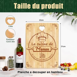 CaiTang Mutter Geburtstag Geschenk,Gravierte Bambus Schneidebrett,Geschenkideen 2025 für Mama,Muttertag Geschenk Bambus,Handmade Schneidebrett für Mama