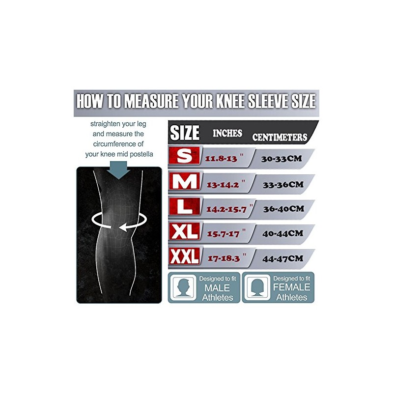 Knee Sleeves (1 Pair), 7mm Neoprene Compression Knee Braces, Great