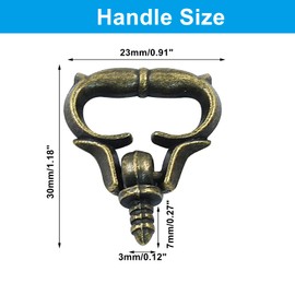 Piutouyar 20 Pcs Mini Pull Handles, Antique Bronze Cabinet Handles, Self-Tapping Screws Knobs, Metal Small Drawer Pulls for Jewelry Box Cupboard Wardrobe Dresser Furniture Hardware Decorative Knobs