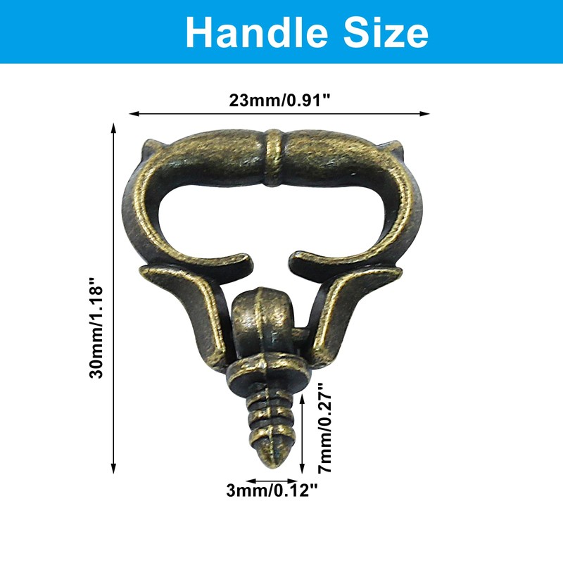 Piutouyar 20 Pcs Mini Pull Handles, Antique Bronze Cabinet Handles,