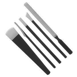 Healeved 1set Stainless Steel Pedicure Tools Foot Scrapers Cuticle Remover Kit for Home and Professional Use Includes Storage Bag for Foot Care and Nail Grooming