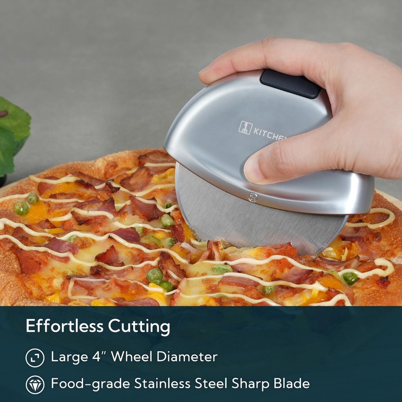 KITCHENDAO Premium Heavy Duty Pizza Cutter Wheel – Magnetic Detachable