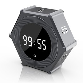 Digital Kitchen Timer with Gravity Rotation, 99 Minutes LED Display Productivity Countdown Timer, Pomodoro Timer with Magnetic Pad Back, Timer for Classroom Time Management Tool.