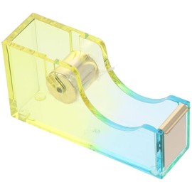okhobby Acrylic Tape Dispenser, Blue and Yellow Desktop Tape Cutter Cute Office Supplies for Desk