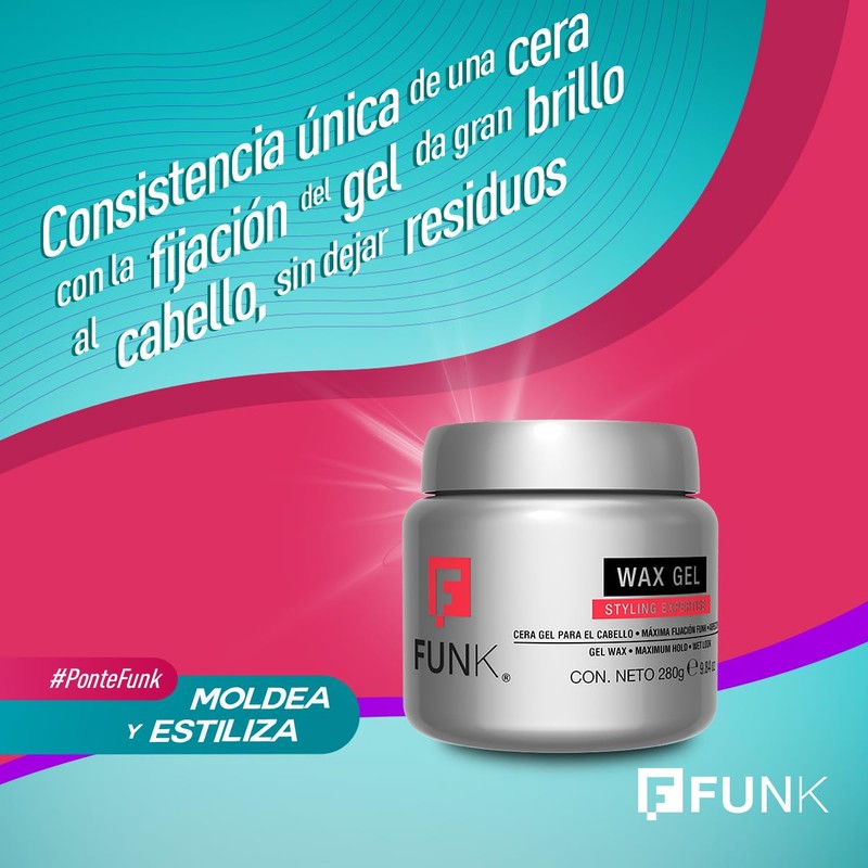 Funk, Cera Gel para cabello | Moldea y estiliza, 280