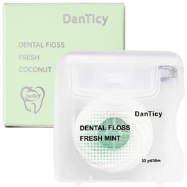 Coconut Oil Dental Floss for Wide Spaces Implants, Bridges, and Braces, Mint, Waxed,Expands (1)