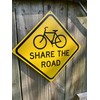 Share The Road 12" x 12" Tin Road Sign Bike