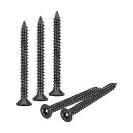 sourcing map 100Pcs Flat Head Torx Screws, M3 x 30mm 304 Stainless Steel Countersunk Self Tapping Anti-Theft Wood Screws Tamper Resistant Screws Fit T10 Bit for Wood, Fence, Decking (Black)