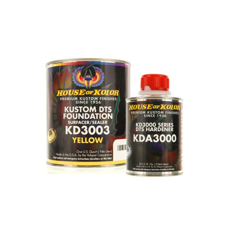 House of Kolor Quart Kit Yellow Color Kd3000 Dts Surfacer/Sealer