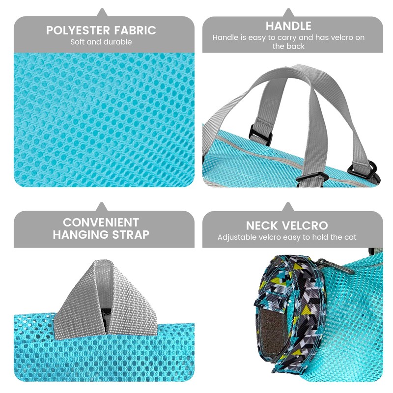 Cinf Cat Bathing Bag(Free Muzzle) Breathable Mesh Anti Scratch Adjustable
