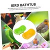 COLLBATH 2Pcs Birds Bathing Tub Food Feeder Environmental Friendly Plastic