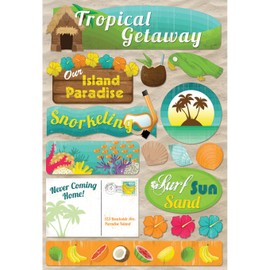 Karen Foster 10984 Design Acid and Lignin Free Scrapbooking Sticker Sheet, Tropical Getaway