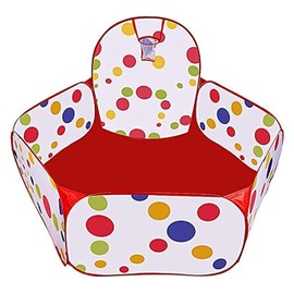 AAJ Big-pit ball | Baby Crawl Playpen with Basketball Hoop | Lightweight Pop-Up Children Play Tent Blue | Portable Pop-Up Ball Pool with Zippered Storage Bag | Balls not Included (Red)