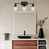 MELUCEE 3 Lights Modern Bathroom Light Fixtures Black Vanity Lights