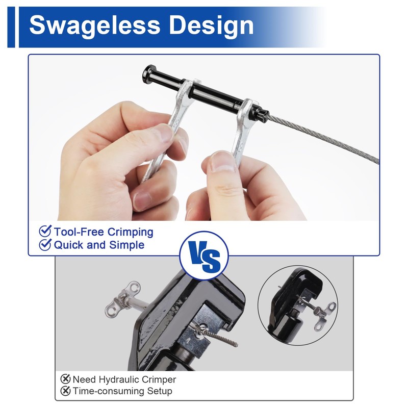 [Patent] BLIKA 10 Pack 1/8" Black Swageless Invisible Cable Railing