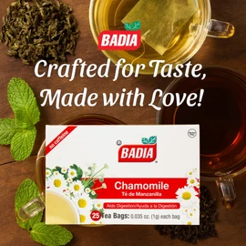 Badia Chamomile Tea, 25 Bags – Soothing Chamomile Flower (Manzanilla) Herbal Tea for Relaxation & Peaceful Moments